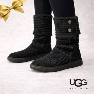 UGG Australia Knit Boots Black